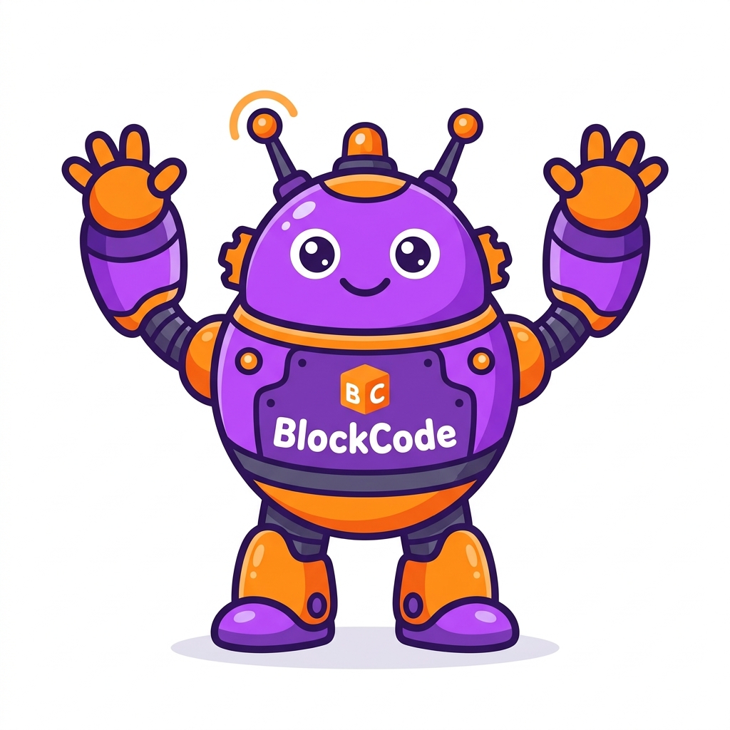 BlockCode robot mascot